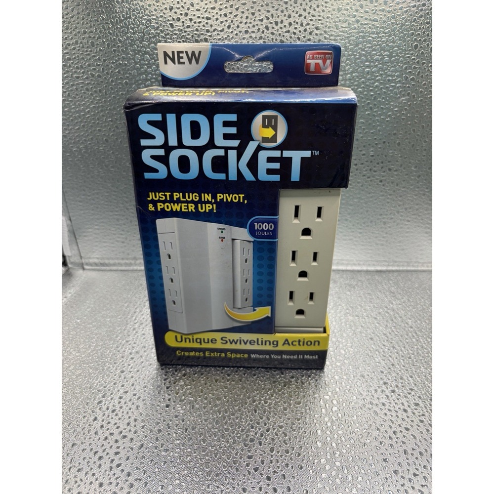 Side Socket Swivel Outlet w/ Surge Protector  AS SEEN ON TV- NEW